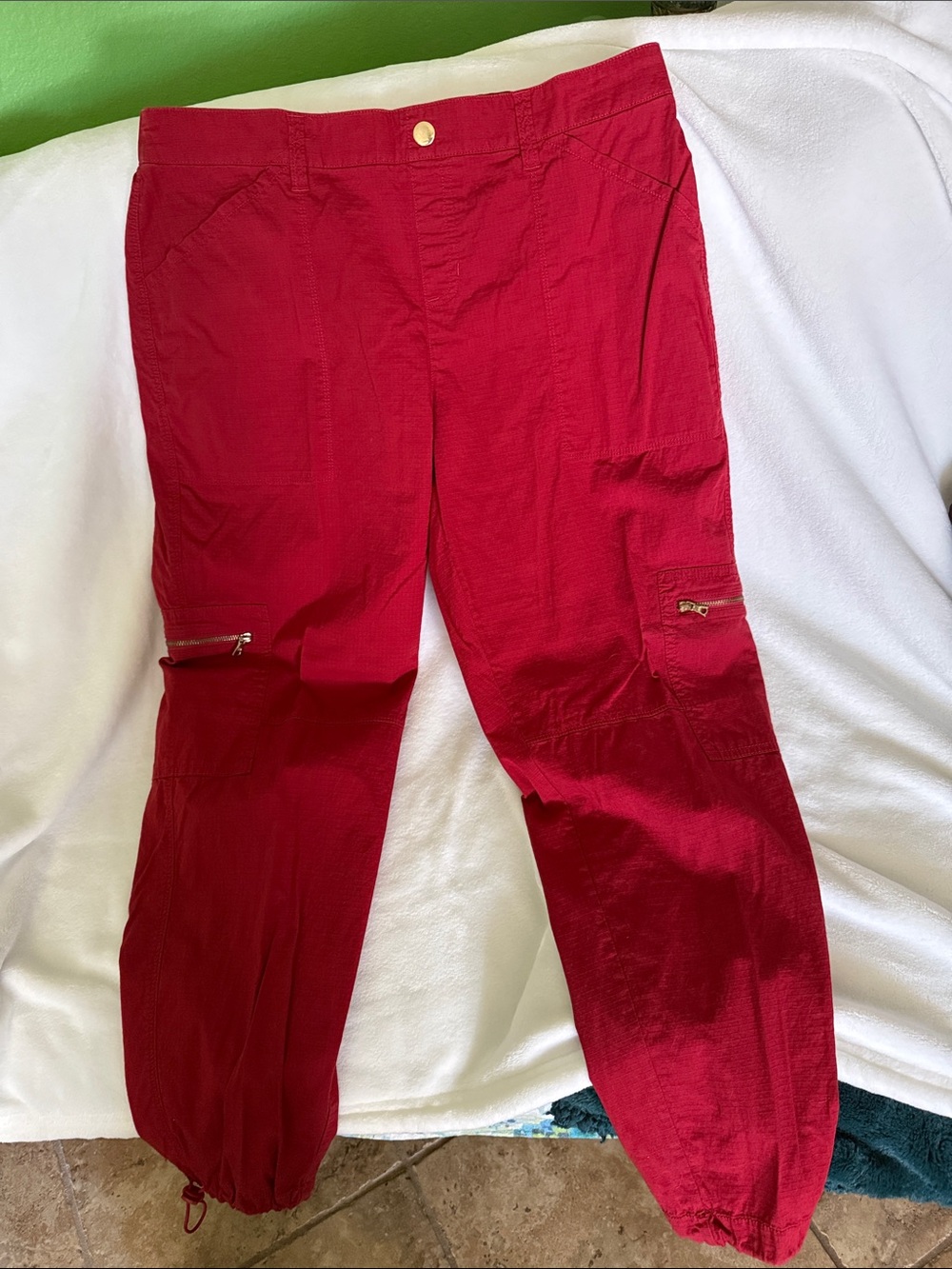 Rafaella Red Cargo Jogger Pants